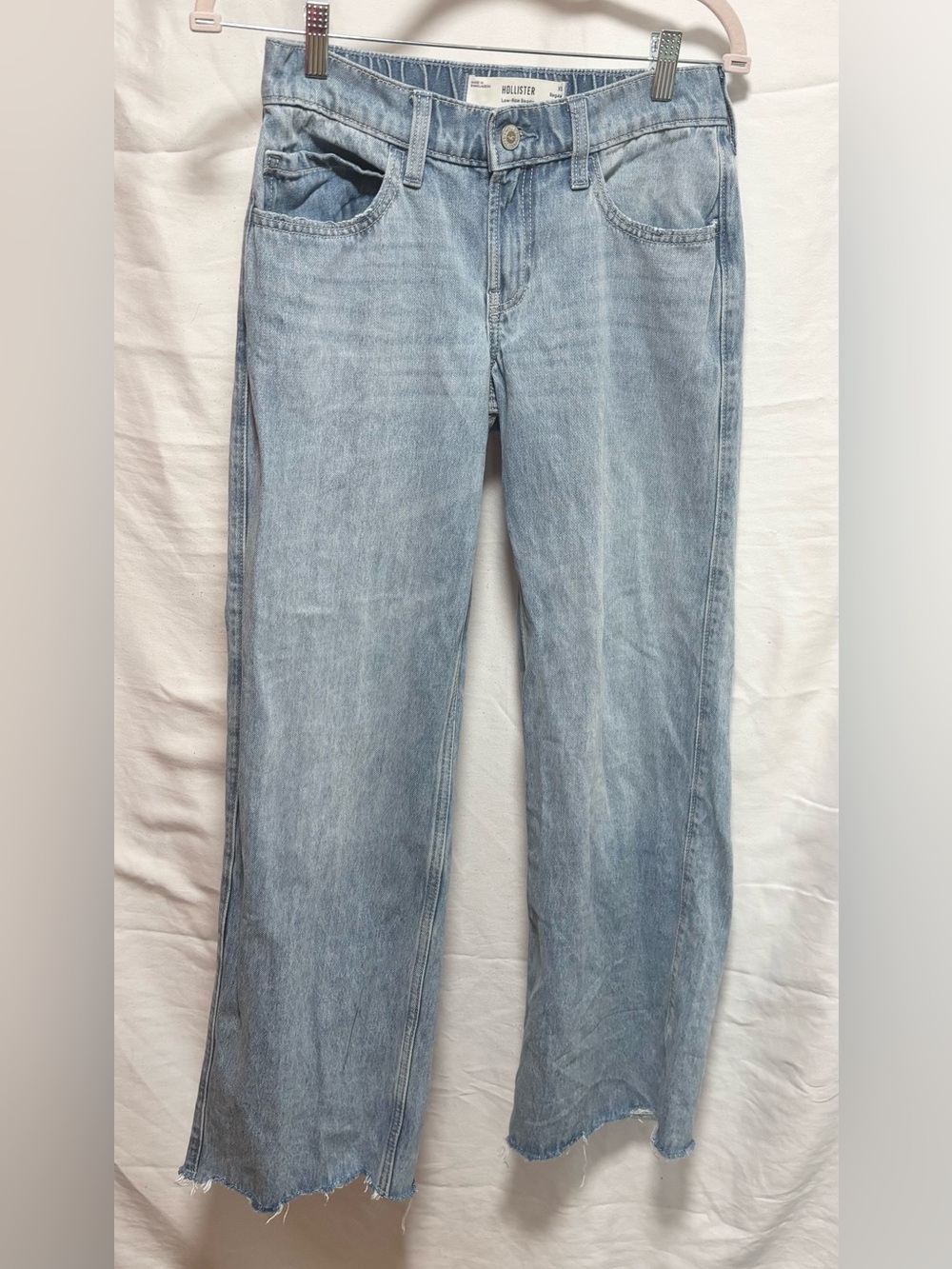Hollister Light Blue low rise baggy wide leg Jeans